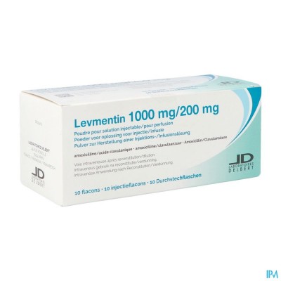 Levmentin 1 000 mg - 200 mg inj./inf. opl. (pdr.) i.v. flac. 10 (1000 mg - 200 mg)