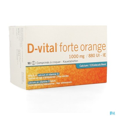 D-vital Forte Sinaas 1000mg/880ie Kauwtabl 90