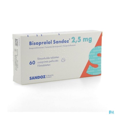 Bisoprolol Sandoz 2,5mg Filmomh Tabl 60 X 2,5mg