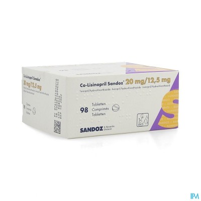 Co Lisinopril Sandoz 20mg/12,5mg Sandoz Comp 98