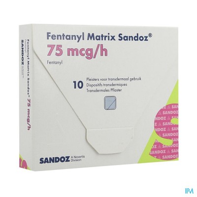 Fentanyl Matrix Sandoz 75,0ug Pleist Transderm 10
