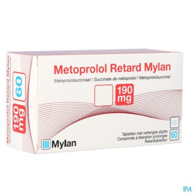 Metoprolol Viatris 190mg Tabl Retard 60