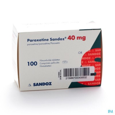 Paroxetine 40mg Sandoz Comp 100 X 40mg