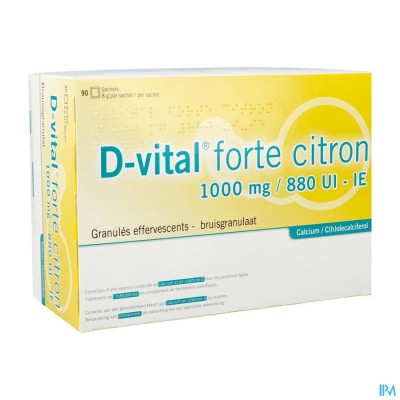 D-vital Forte Citroen 1000mg/880ie Bruis Zakjes 90