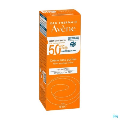 Avene Zon Spf50+ Creme Zonder Parfum 50ml
