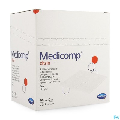 Medicomp Drain 10x10cm 6l. St.25x2 P/s