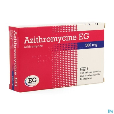 Azithromycine 500 Mg EG Tabl Omhulde  3X500 Mg