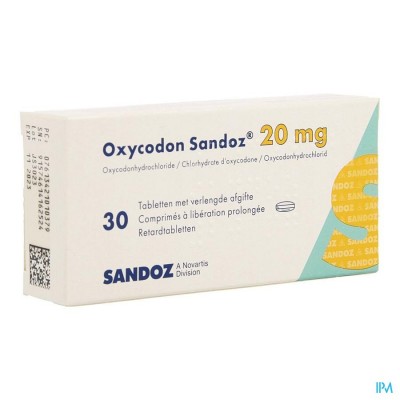 Oxycodon 20mg Sandoz Verlengde Afgifte 30