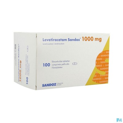 LEVETIRACETAM SANDOZ FILMOMH TABL 100 X1000 MG