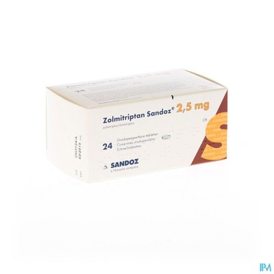 Zolmitriptan Sandoz 2,5mg Comp Orodisp 24