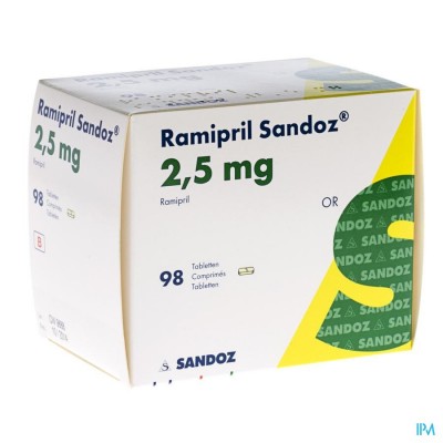 Ramipril Sandoz 2,5mg Tabl 98 X 2,5mg