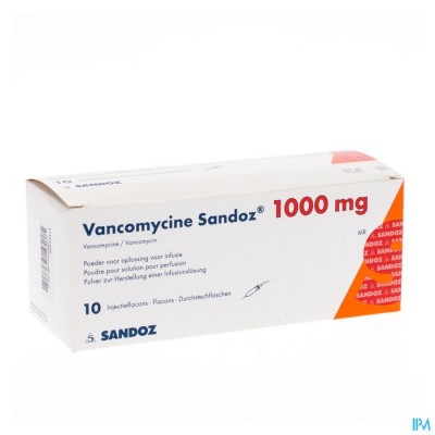 Vancomycine Sandoz Fl Inj 10 X 1000mg