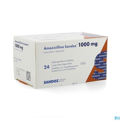 Amoxicilline Sandoz 1000mg Tabl Disp 24