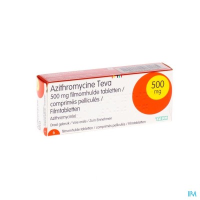 Azithromycine 500mg Teva Tabl Omhulde 6x500 mg