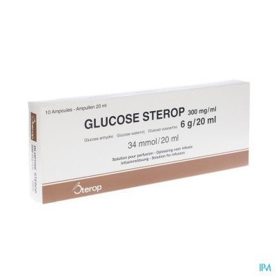GLUCOSE 30 % STEROP 6 G/20 ML 10