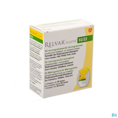 Relvar Ellipta 92/22mcg Pdr Inhal Multidose 1x30