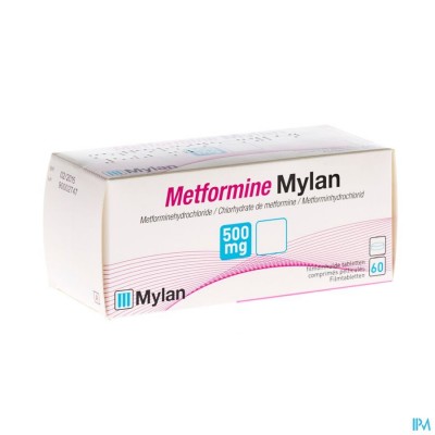 Metformine Viatris 500mg Tabl 60