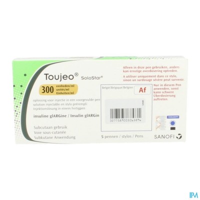 Toujeo Solostar 300e/ml Opl Inj Voorgevulde Pen 5