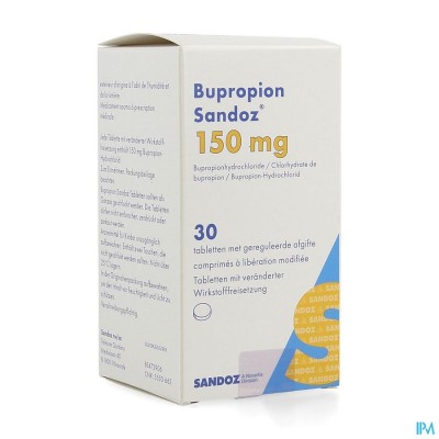 Bupropion Sandoz 150mg Geregul.afgifte Comp 30