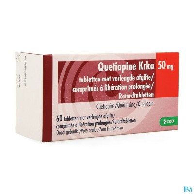 Quetiapine Krka 50mg Verlengde Afgifte Tabl 60