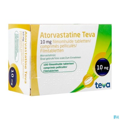 Atorvastatine Teva 10mg Filmomh Tabl 100 X 10mg