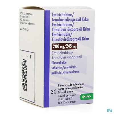 Emtricitabine Tenofovirdisop.krka 200/245 Comp 30
