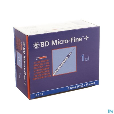 Bd Microfine+ Ins.spuit 1,0ml 29g 12,7mm100 324827