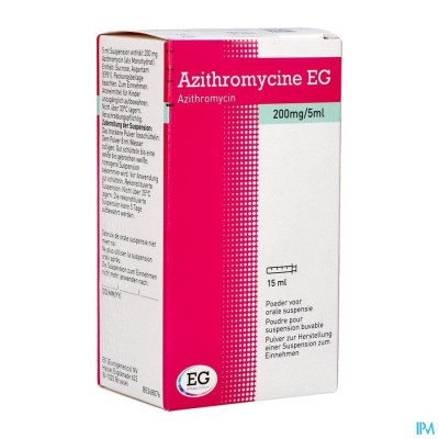 Azithromycine 200Mg/5Ml EG Poeder Or Susp 15 Ml