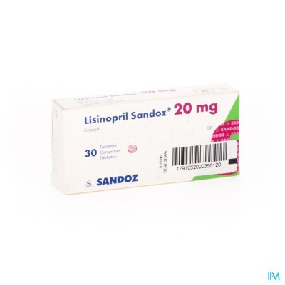 Lisinopril Sandoz 20mg Comp 30 X 20mg