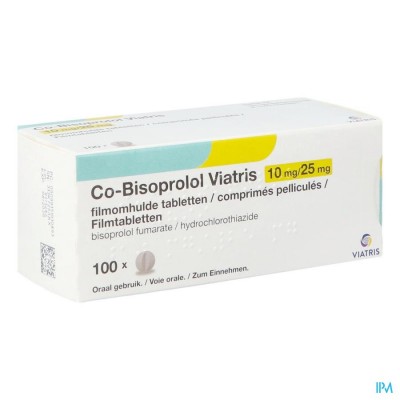 Co Bisoprolol Viatris 10mg/25,0mg Omhulde Tabl 100