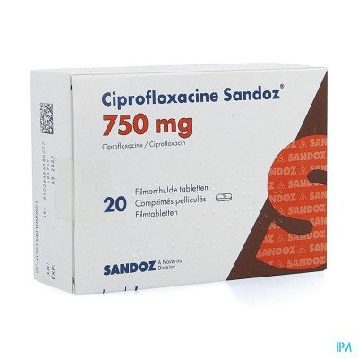 Ciprofloxacine Sandoz 750mg Comp 20 X 750mg