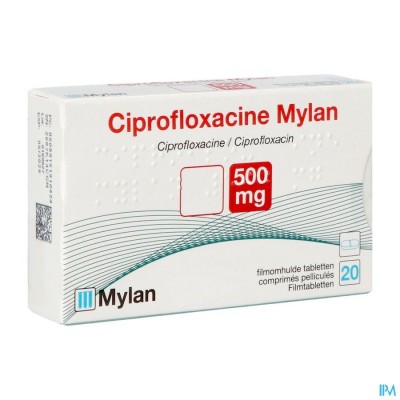 Ciprofloxacine Viatris 500mg Tabl 20