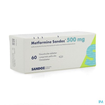 Metformine Sandoz 500mg Comp 60 X 500mg
