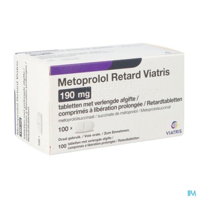 Metoprolol Viatris 190mg Tabl Retard 100