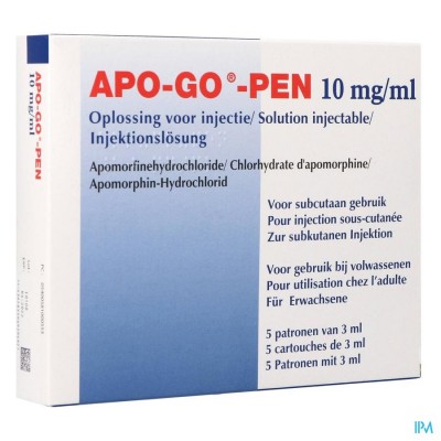 Apo-go-pen 10mg/ml 5 Pennen 3ml Sol Inj