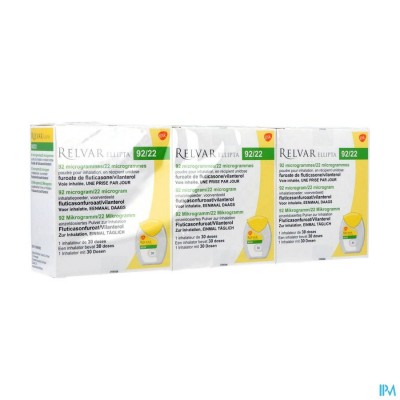 Relvar Ellipta 92/22mcg Pdr Inhal Multidose 3x30