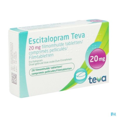 Escitalopram 20mg Teva Filmomh Tabl 28 X 20mg