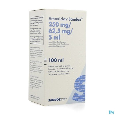 Amoxiclav Sandoz 250mg/5ml Pd Susp100ml