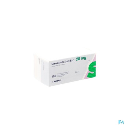 Simvastatine Sandoz 20mg Impexeco Film.tabl 100