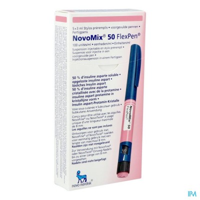 Novomix 50 Flexpen Opl Inj Voorgevulde Pen 5