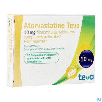 Atorvastatine Teva 10mg Filmomh Tabl 30 X 10mg