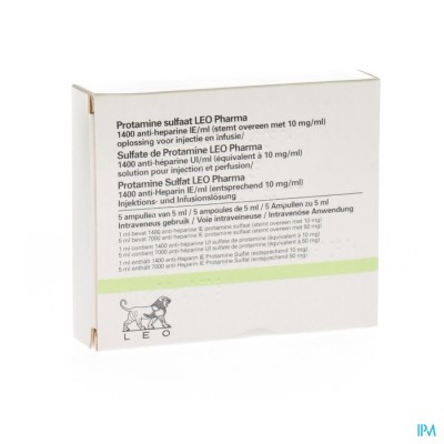 Protamine Sulfaat Leo Pharma Amp 5 X 5ml