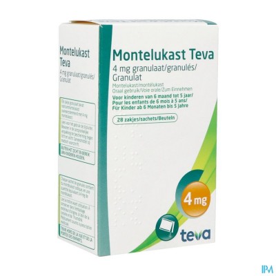 Montelukast Teva 4mg Gran Zakjes 28