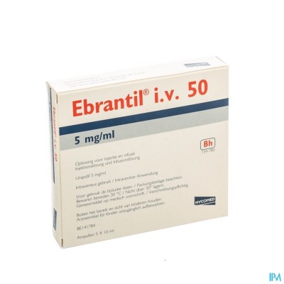 Ebrantil Iv 5 Amp 10ml 50mg