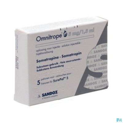 Omnitrope Sandoz 3,3mg/ml 5 Patr 1,5ml Stylo