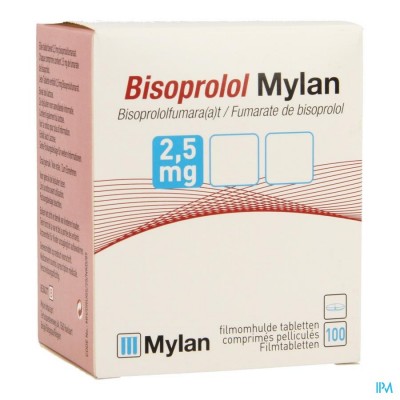 Bisoprolol Mylan 2,5mg Filmomh Tabl Fl 100x2,5mg
