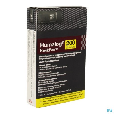 Humalog 200ie/ml Kwikpen Voorgevulde Pen 5x3ml