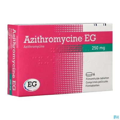 Azithromycine 250 Mg EG Tabl Omhulde  6X250 Mg