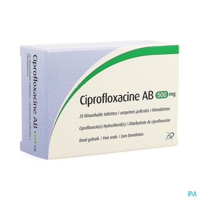 Ciprofloxacine Ab 500mg Filmomh Tabl 20 X 500mg