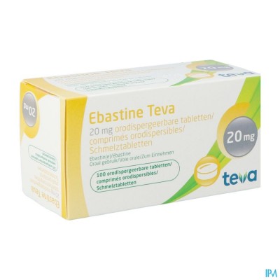 Ebastine 20mg Teva Comp Odt 100 X 20mg